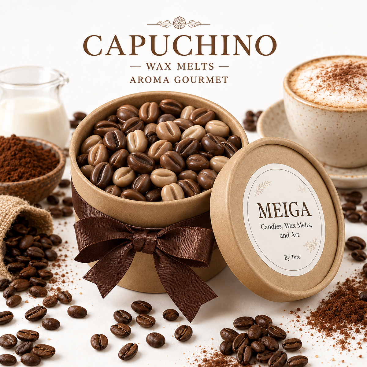 Wax Melts Capuchino - Figuras de cera para derretir en un quemador.