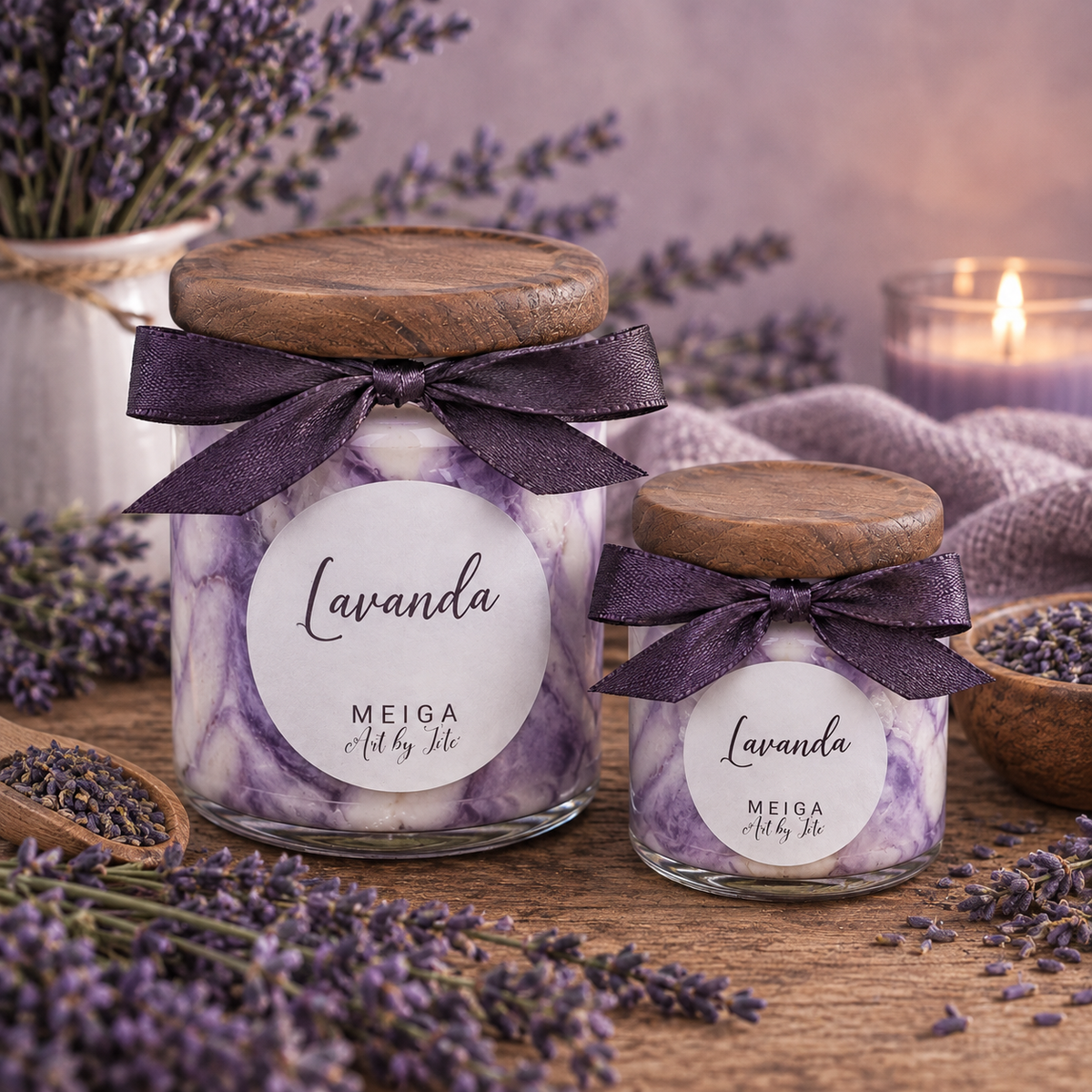 Vela Aromática Lavanda – Artesanal y de Cera de Soja