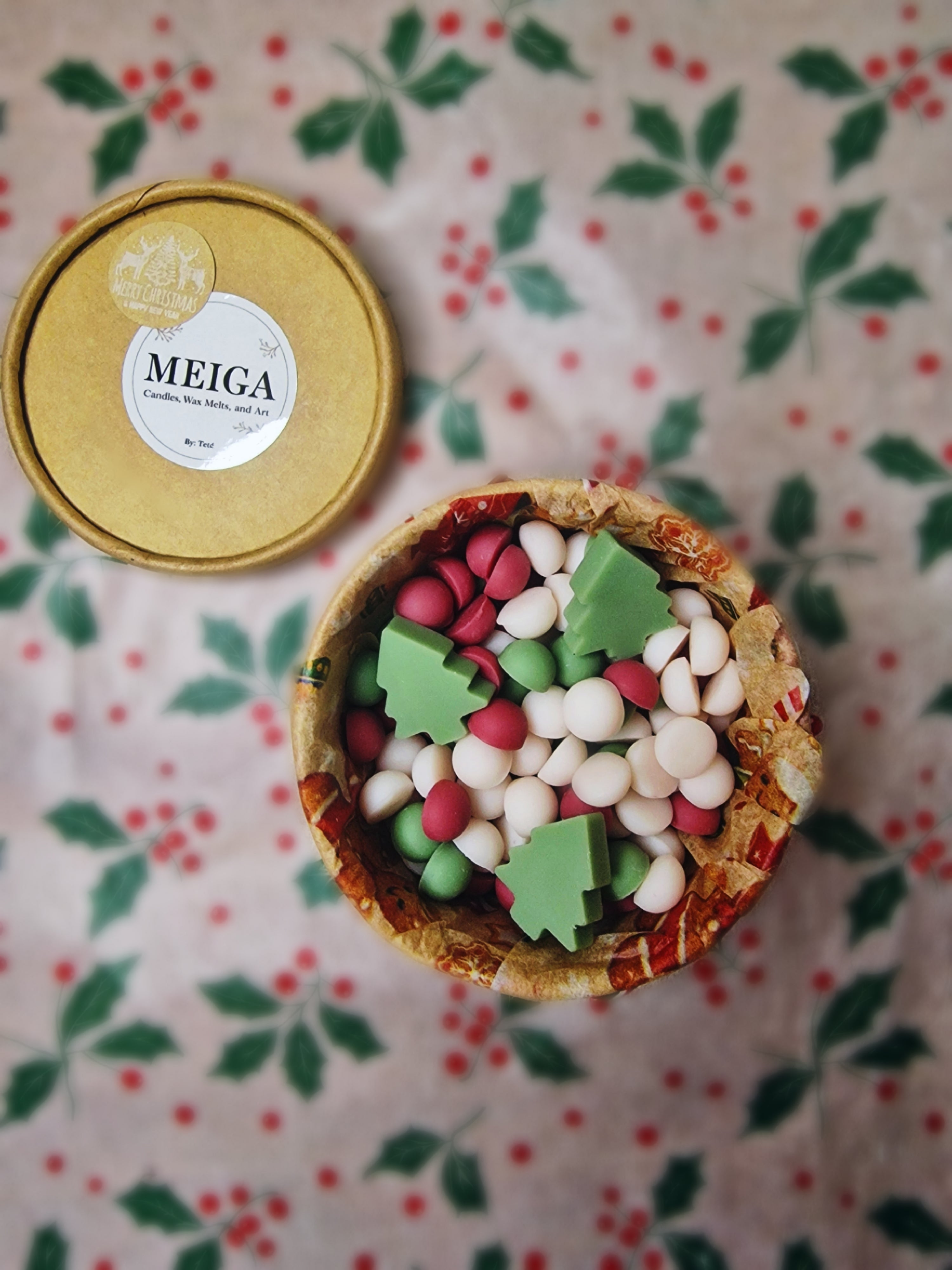 Wax melts FELIZ NAVIDAD . Formato tarrina de 100 gramos Wax melts .