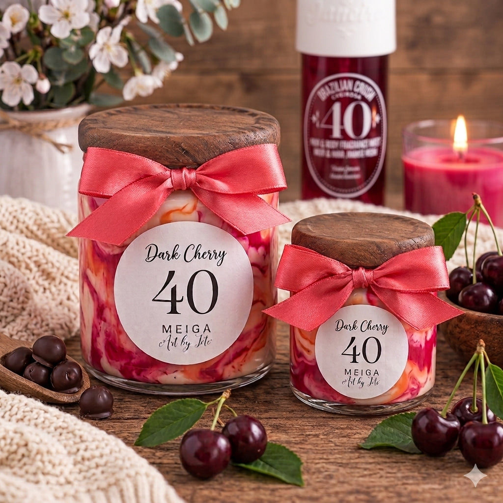 Vela Aromática Dark Cherry 40 – Artesanal y de Cera de Soja