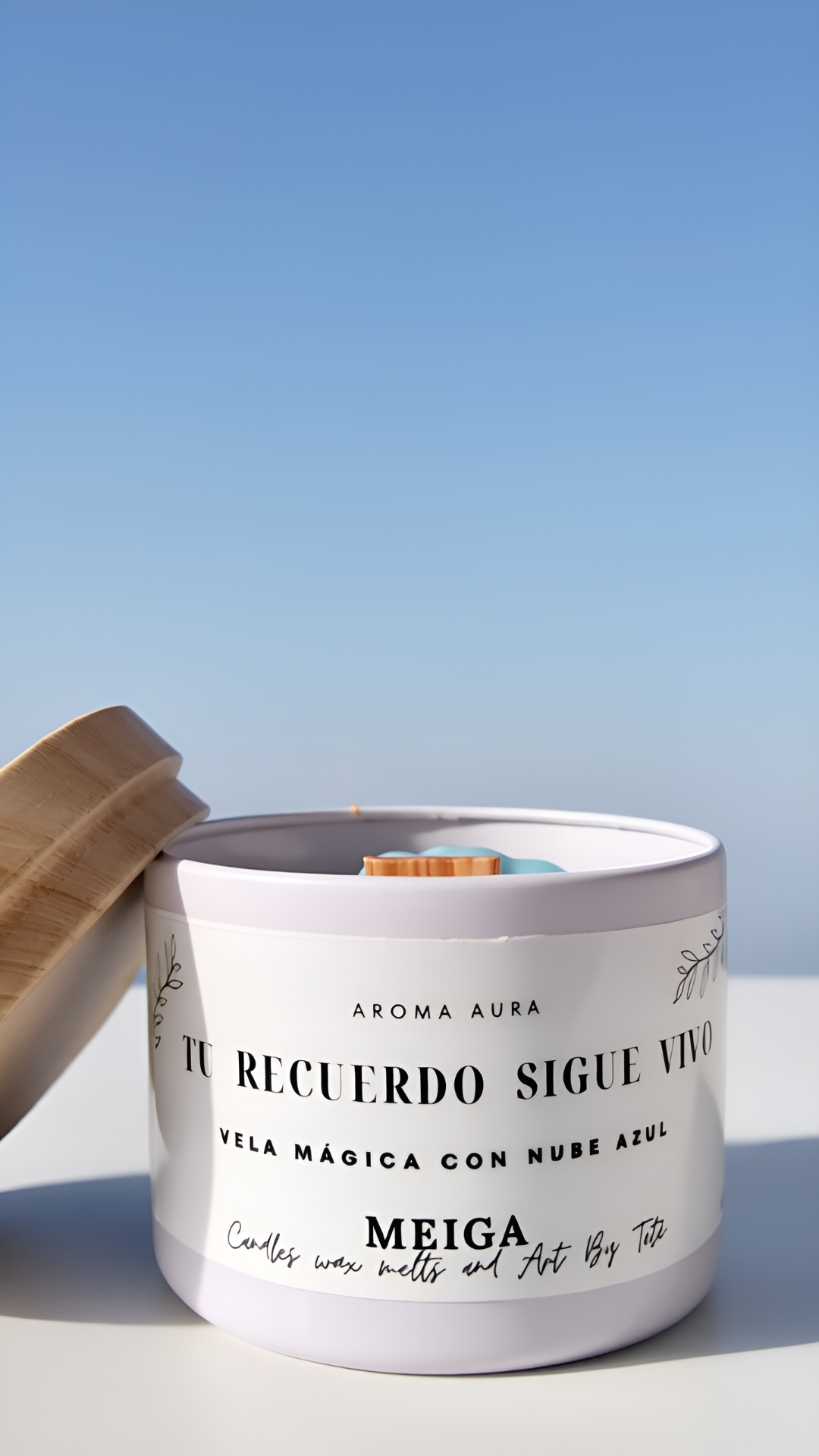 Vela artesanal de soja “Tu recuerdo sigue vivo” . MEIGA artesanía mágica.